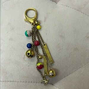 SOLD Louis Vuitton Multicolor Beads & Brass Chain Bag Charm / Key Holder